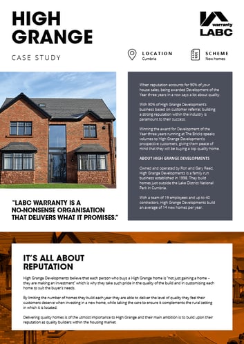 High Grange case study front page
